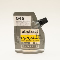Краска акриловая Sennelier Abstract, Кадмий желтый лимонный №545, 60 мл, дой-пак, матовая