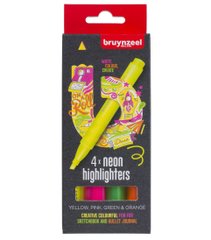 Набор маркеров Neon Highlighter 4 цв, Bruynzeel