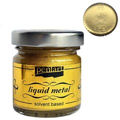 Краска Золото, с эффектом жидкого металла, на основе растворителя, 30 мл, Pentart