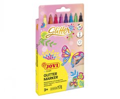 Набор разноцветных фломастеров с глитером JOVI GLITTER 8 штук