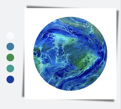 Набор Mini Fluid Art Box Сине-зеленый (1 картина), 30 см
