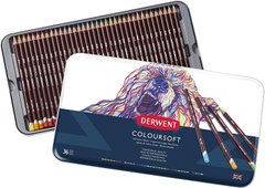 Набор цветных карандашей Coloursoft, металлическая коробка, 36 штук, Derwent