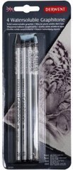 Набор графитных водоростворимых карандашей Watersoluble Graphitone, 4 штуки, Derwent
