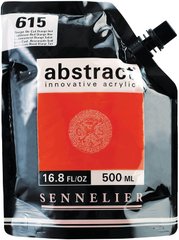 Краска акриловая Sennelier Abstract, Кадмий красно-оранжевый №615, 500 мл, дой-пак