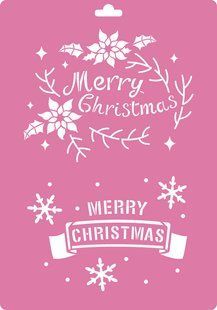 Трафарет багаторазовий Merry Christmas, №234, XL, 21х30 см, Fabrika Decoru