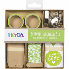 Набор материалов для оформления подарков, 15х15х2 см, зеленый, Heyda