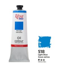 Фарба олійна, Синя світла, 100 мл, ROSA Studio