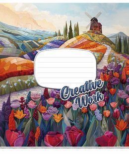 Тетрадь ученическая Creative work А5, 18 листов в линию, вододисперсионная обложка, Школярик