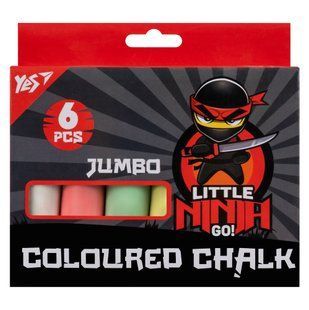 Крейда кольорова Ninja JUMBO, кругла, 6 штук, Yes