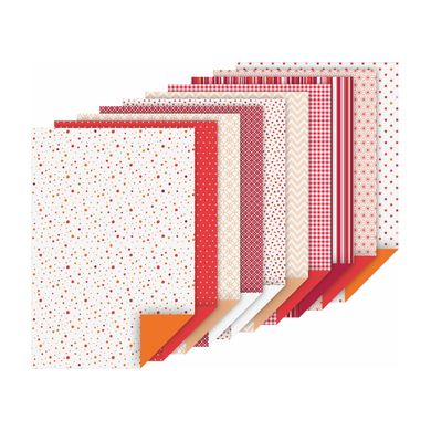Набір дизайнерського паперу Червоний матовий А4, 130-220г/м², двосторонній, 20 аркушів, Heyda