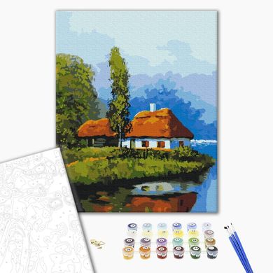 Картина за номерами Будиночок біля озера, 40x50 см, Brushme