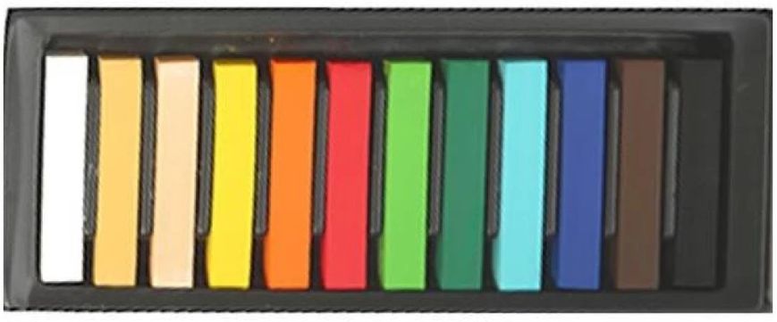 Пастель суха м'яка 12 кольорів, квадратна, MP-12, MUNGYO