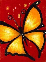 Алмазна вишивка Жовтий Метелик 20х25 см