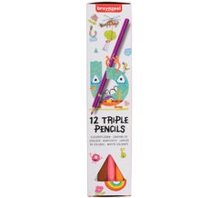 Набір дитячих тригранних олівців Triple, 12 кольорів, Bruynzeel
