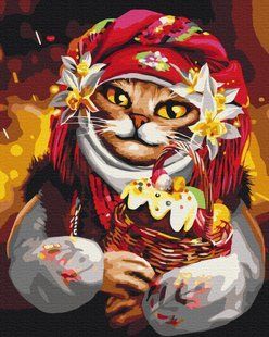 Картина за номерами Великодня кішка &copy;Маріанна Пащук, 48х60 см, Brushme