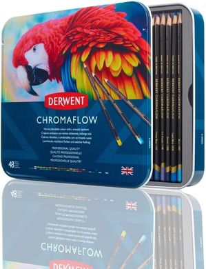 Набір кольорових олівців Chromaflow, металева коробка, 48 штук, Derwent