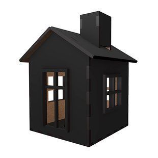 Заготовка для декорирования Домик 9, №348, 9,5х10х13 см, МДФ, черный, Fabrika Decoru