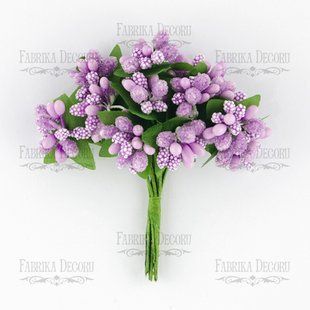 Набор декоративных веточек, Сиреневые, 12 штук, Fabrika Decoru