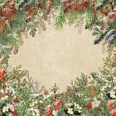 Набір паперу для скрапбукінгу Winter botanical diary, 20x20 см, 200 г/м&sup2;, двосторонній, 10 аркушів, Fabrika Decoru