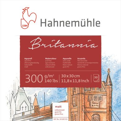 Альбом-склейка для акварелі Britannia Quattro, 30x30 см, 300 г/м², CP, 30 аркушів, Hahnemuhle