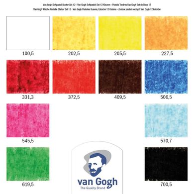 Набір сухої м’якої пастелі 12 кольорів, Van Gogh, Royal Talens