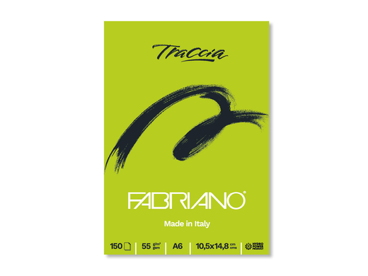 Альбом-склейка для каліграфії та графіки Traccia А4, 55 г/м2, 150 аркушів, білий, прозора, Fabriano