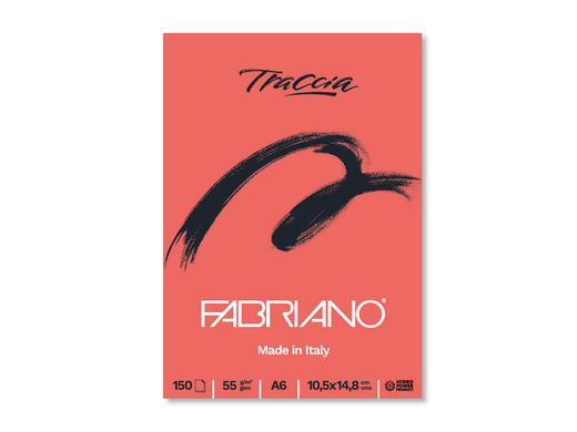Альбом-склейка для каліграфії та графіки Traccia А4, 55 г/м2, 150 аркушів, білий, прозора, Fabriano