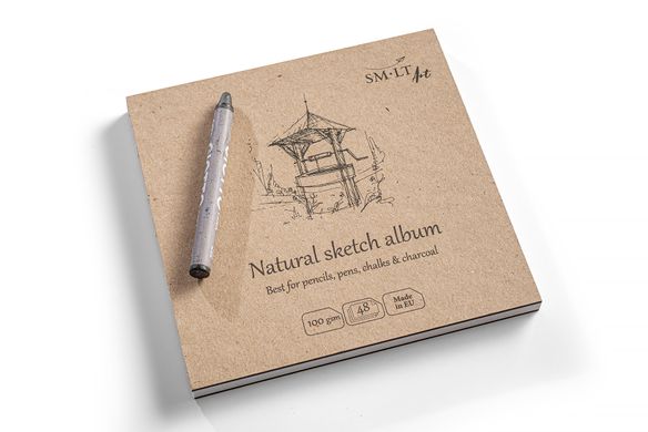 Альбом для ескізів Authentic Layflat, 14x14 см, 100 г/м2, 32 аркуші, натуральний, Smiltainis