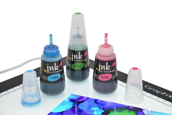 Набір спиртових чорнил для заправки маркерів, Primary colours, 25 мл, 4 штуки, Graph'it