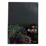Папір для малювання А4, 150 г/м2, 10 аркушів, чорний, Santi