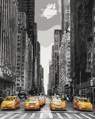 Картина по номерам Такси Нью-Йорка, 40x50 см, Brushme