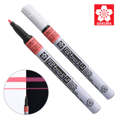 Маркер Pen-Touch Красный, флуоресцентный, тонкий (FINE) 1мм, Sakura