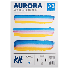 Альбом для акварелі на спірал Watercolour, А3, 29,7х42 см, 300 г/м2, CP, середнє зерно, 12 аркушів, Aurora