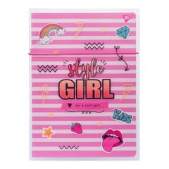 Зошит А4, 48 листів в клітинку, в пластиковій папці з малюнком Style Girl Pink, YES