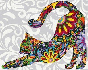 Картина за номерами Квітковий котик, 40х50 см, Brushme