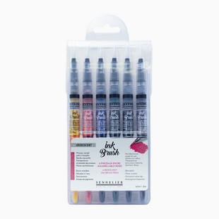 Набор кистей с чернилами Sennelier Iridescent, 6 шт, пластик
