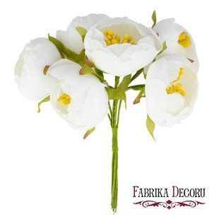 Набор декоративных цветов Жасмина maxi, Белые 6 штук, Fabrika Decoru