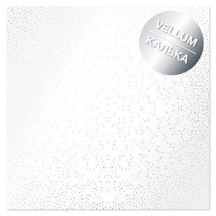 Веллум зі срібним візерунком Silver Mini Drops, 29,7х30,5 см, 90 г/м&sup2;, аркуш, Fabrika Decoru
