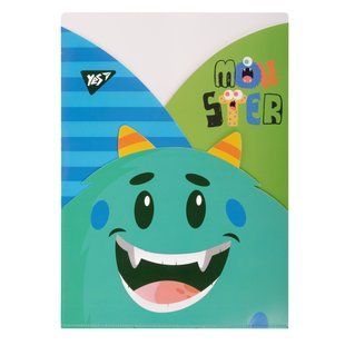 Папка-уголок Monsters, А4, 22х31 см, пластиковая, 3 фигурные отделения, Yes