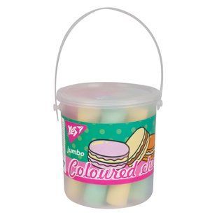 Крейда кольорова Sweet Cream JUMBO, кругла, у відрі, 12 штук, Yes