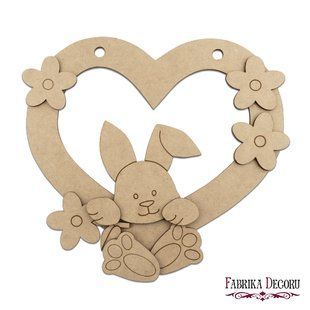 Заготовка для декорирования Зайчик в сердце №131, 26х30,5 см, МДФ, Fabrika Decoru