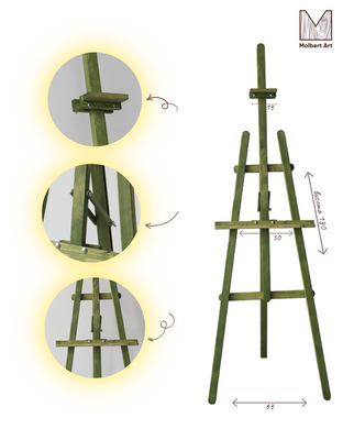 Мольберт студійний підлоговий 180 см, зелений, Molbert Art