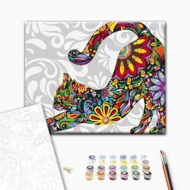 Картина за номерами Квітковий котик, 40х50 см, Brushme
