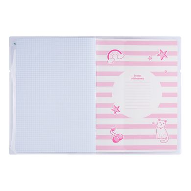 Тетрадь А4, 48 листов в клетку, в пластиковой папке с рисунком Style Girl Pink, YES