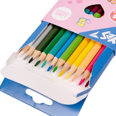 Набор цветных карандашей Line Friends, 24 цвета, 12 штук, YES