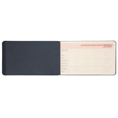Щотижневик датований 2026, 10х17 см, 128 сторінок, темно синій, м'який, Binario, Leo Planner