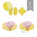 Набір картонних заготовок для пакування подарунків №010, Yellow-light yellow, 3х5,5 см, 6 штук, Fabrika Decoru PM-FDPF-010-5-FD зображення 1 з 6