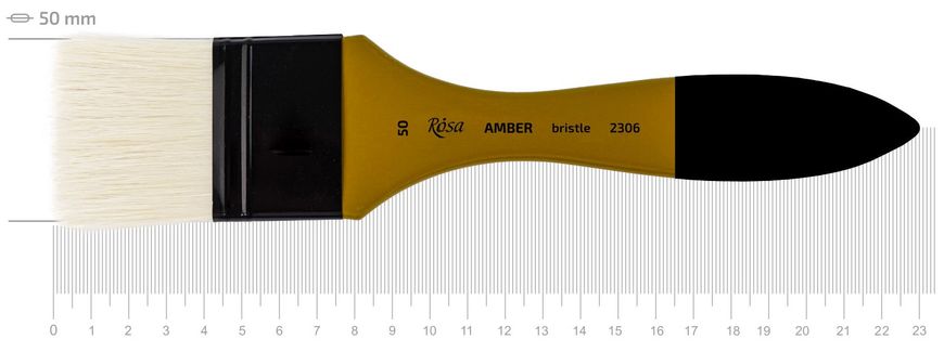 Кисть Amber 2306, №50, щетина, флейц, короткая ручка, Rosa