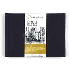 Скетчбук D&S А5, 14,8х21 см, 140 г/м², 80 аркушів, альбомна орієнтація, чорний, Hahnemuhle