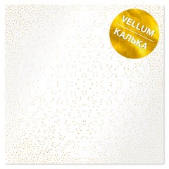 Веллум із золотим візерунком Golden Mini Drops, 29,7х30,5 см, 90 г/м², аркуш, Fabrika Decoru
